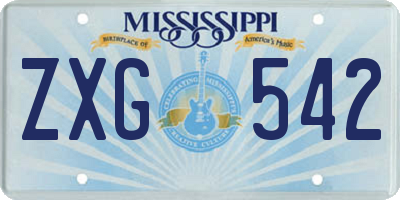 MS license plate ZXG542