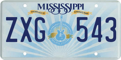 MS license plate ZXG543