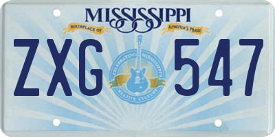 MS license plate ZXG547