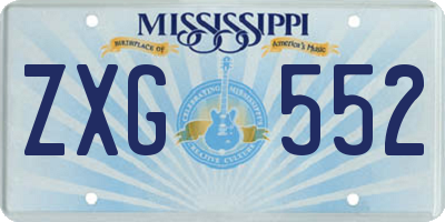 MS license plate ZXG552