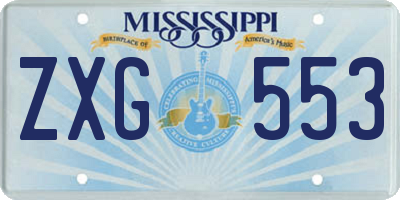 MS license plate ZXG553