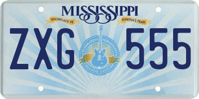 MS license plate ZXG555