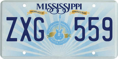 MS license plate ZXG559