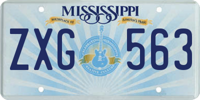 MS license plate ZXG563