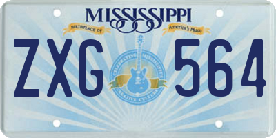 MS license plate ZXG564