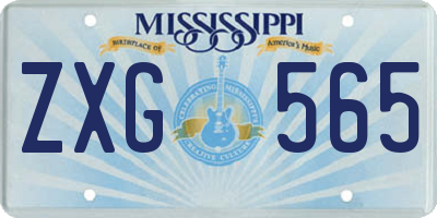 MS license plate ZXG565