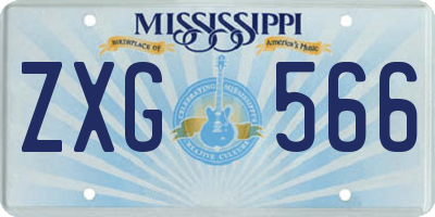 MS license plate ZXG566