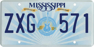 MS license plate ZXG571