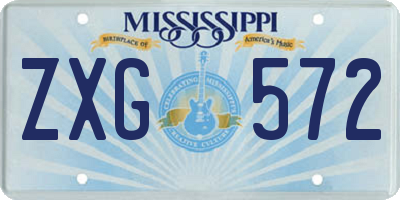 MS license plate ZXG572