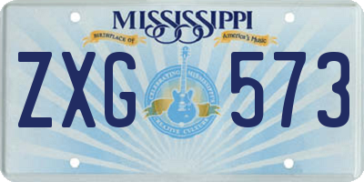 MS license plate ZXG573