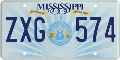 MS license plate ZXG574