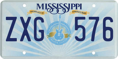 MS license plate ZXG576