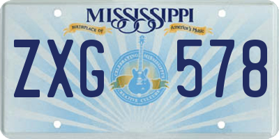 MS license plate ZXG578
