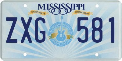 MS license plate ZXG581