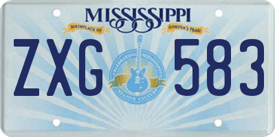 MS license plate ZXG583