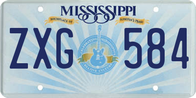 MS license plate ZXG584