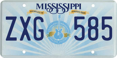 MS license plate ZXG585