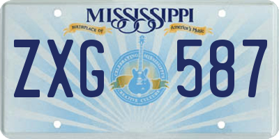 MS license plate ZXG587