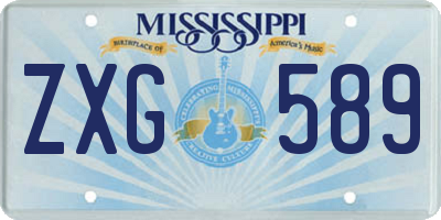 MS license plate ZXG589