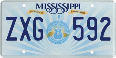 MS license plate ZXG592