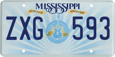 MS license plate ZXG593