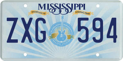 MS license plate ZXG594