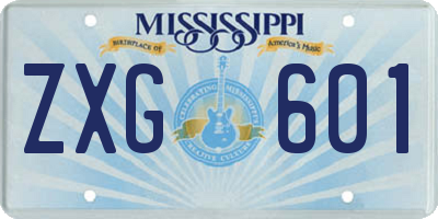 MS license plate ZXG601