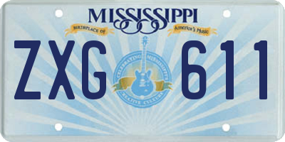 MS license plate ZXG611