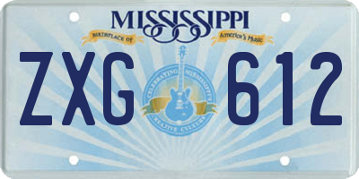 MS license plate ZXG612