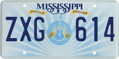 MS license plate ZXG614