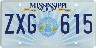 MS license plate ZXG615