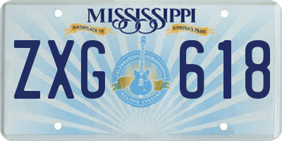 MS license plate ZXG618
