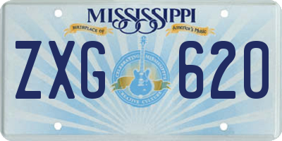 MS license plate ZXG620