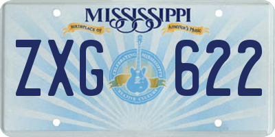 MS license plate ZXG622