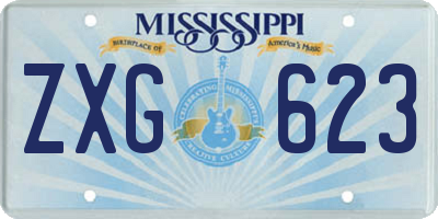 MS license plate ZXG623