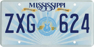 MS license plate ZXG624