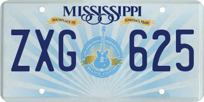 MS license plate ZXG625