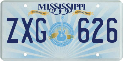 MS license plate ZXG626