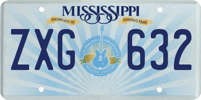 MS license plate ZXG632