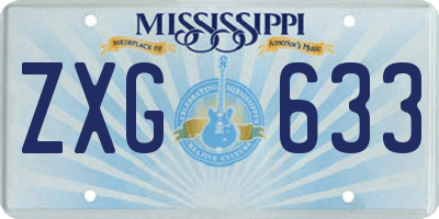 MS license plate ZXG633