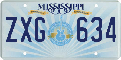 MS license plate ZXG634