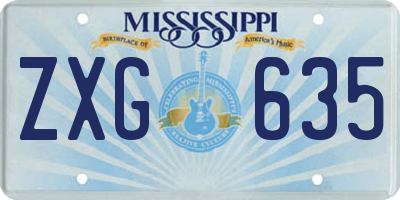 MS license plate ZXG635