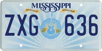 MS license plate ZXG636