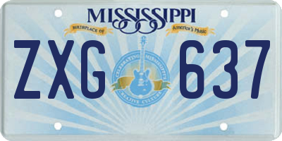 MS license plate ZXG637