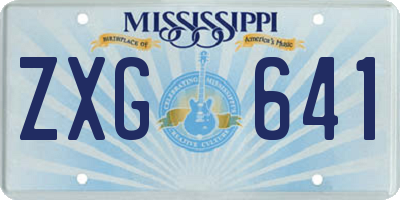 MS license plate ZXG641