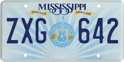 MS license plate ZXG642