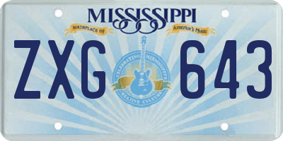 MS license plate ZXG643