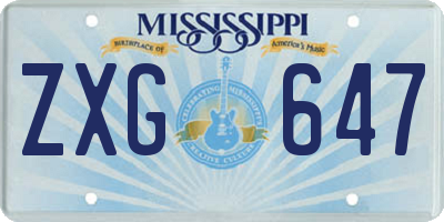 MS license plate ZXG647
