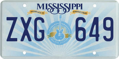 MS license plate ZXG649