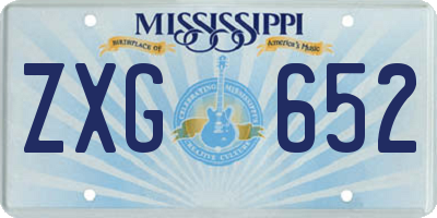 MS license plate ZXG652